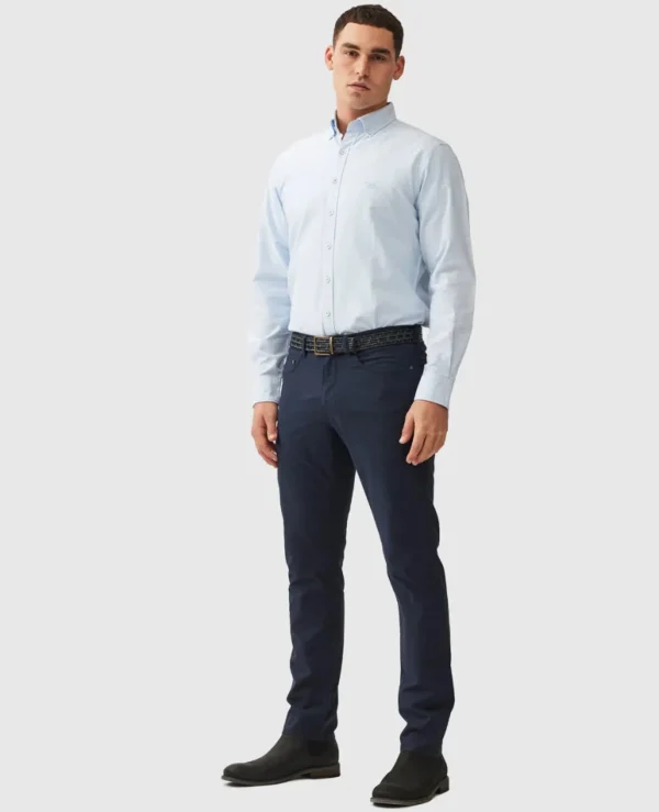 Shirts-RODD & GUNN OXFORD LS SPORTS FIT SHIRT POWDER BLUE