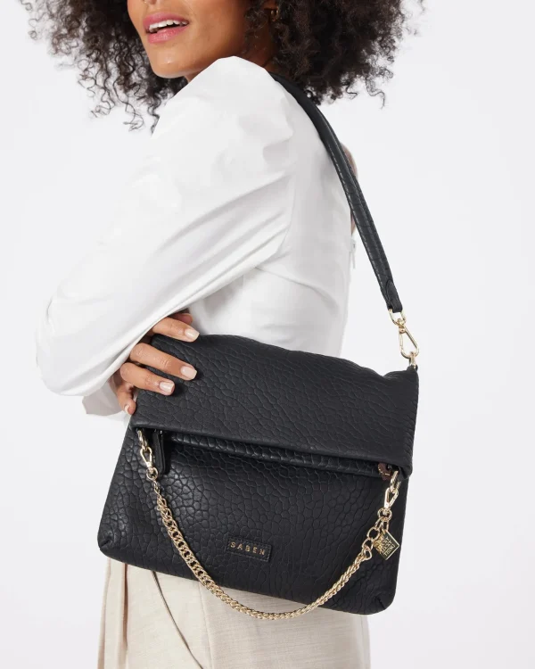 Bags & Wallets-SABEN DARIA SHOULDER BAG BLACK BUBBLE