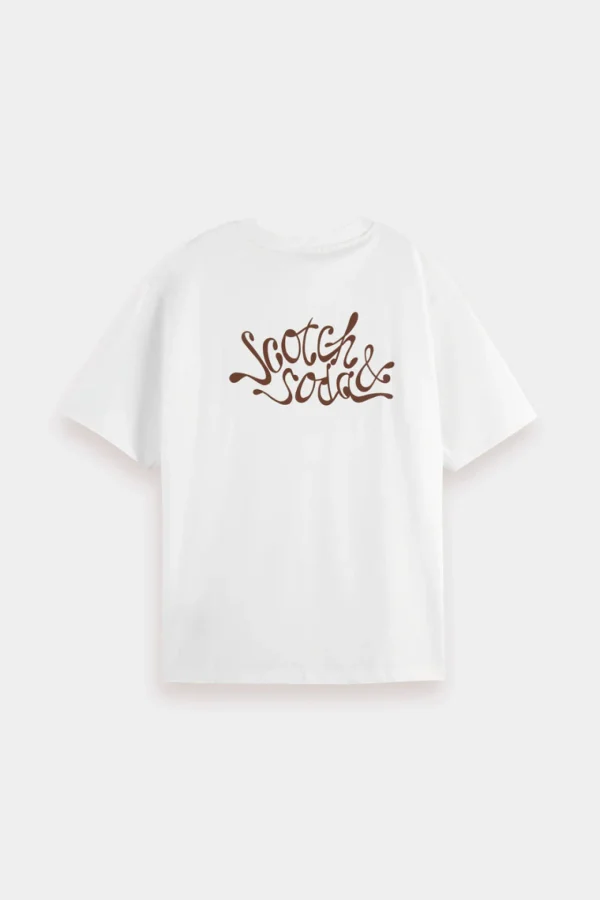 Tees & Tanks-SCOTCH & SODA ARTWORK BOYFRIEND T-SHIRT WHITE