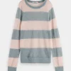 Sweaters & Knitwear-SCOTCH & SODA BLOCK STRIPE RAGLAN PULLOVER SEA FLOWER