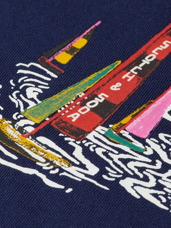 Sweaters & Knitwear-SCOTCH & SODA BOAT ARTWORK SWEATSHIRT NAVY BLUE