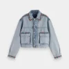 Coats & Jackets-SCOTCH & SODA CROPPED DENIM JACKET SEA STAR