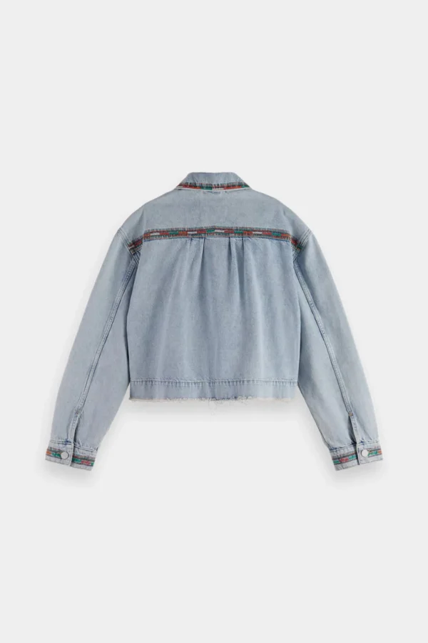Coats & Jackets-SCOTCH & SODA CROPPED DENIM JACKET SEA STAR