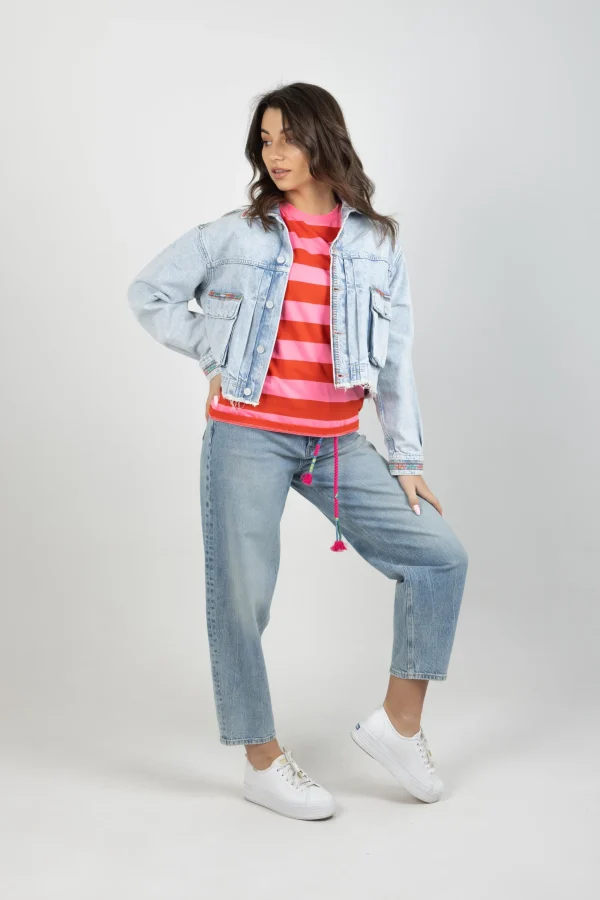 Coats & Jackets-SCOTCH & SODA CROPPED DENIM JACKET SEA STAR