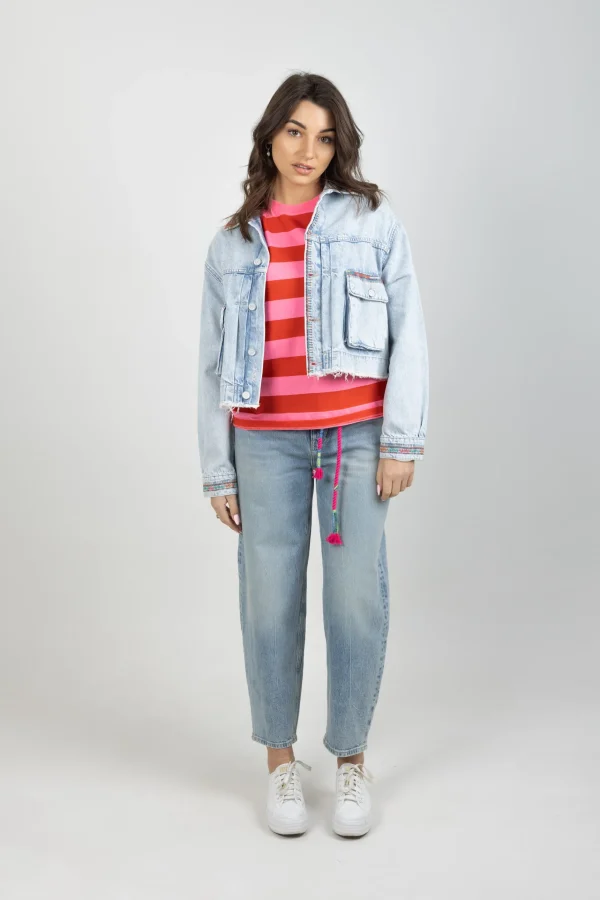 Coats & Jackets-SCOTCH & SODA CROPPED DENIM JACKET SEA STAR