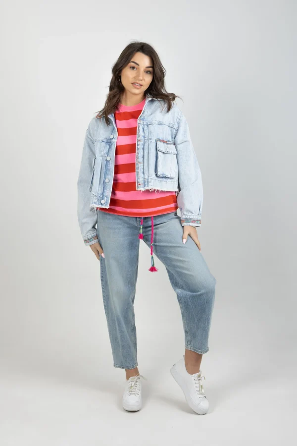 Coats & Jackets-SCOTCH & SODA CROPPED DENIM JACKET SEA STAR