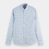 Shirts-SCOTCH & SODA DITSY NAVAL FLAG SHIRT LIGHT BLUE