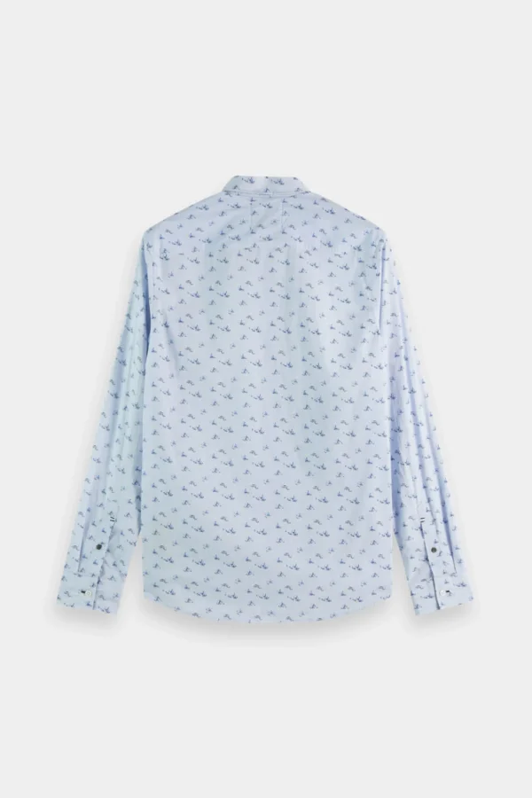Shirts-SCOTCH & SODA DITSY NAVAL FLAG SHIRT LIGHT BLUE