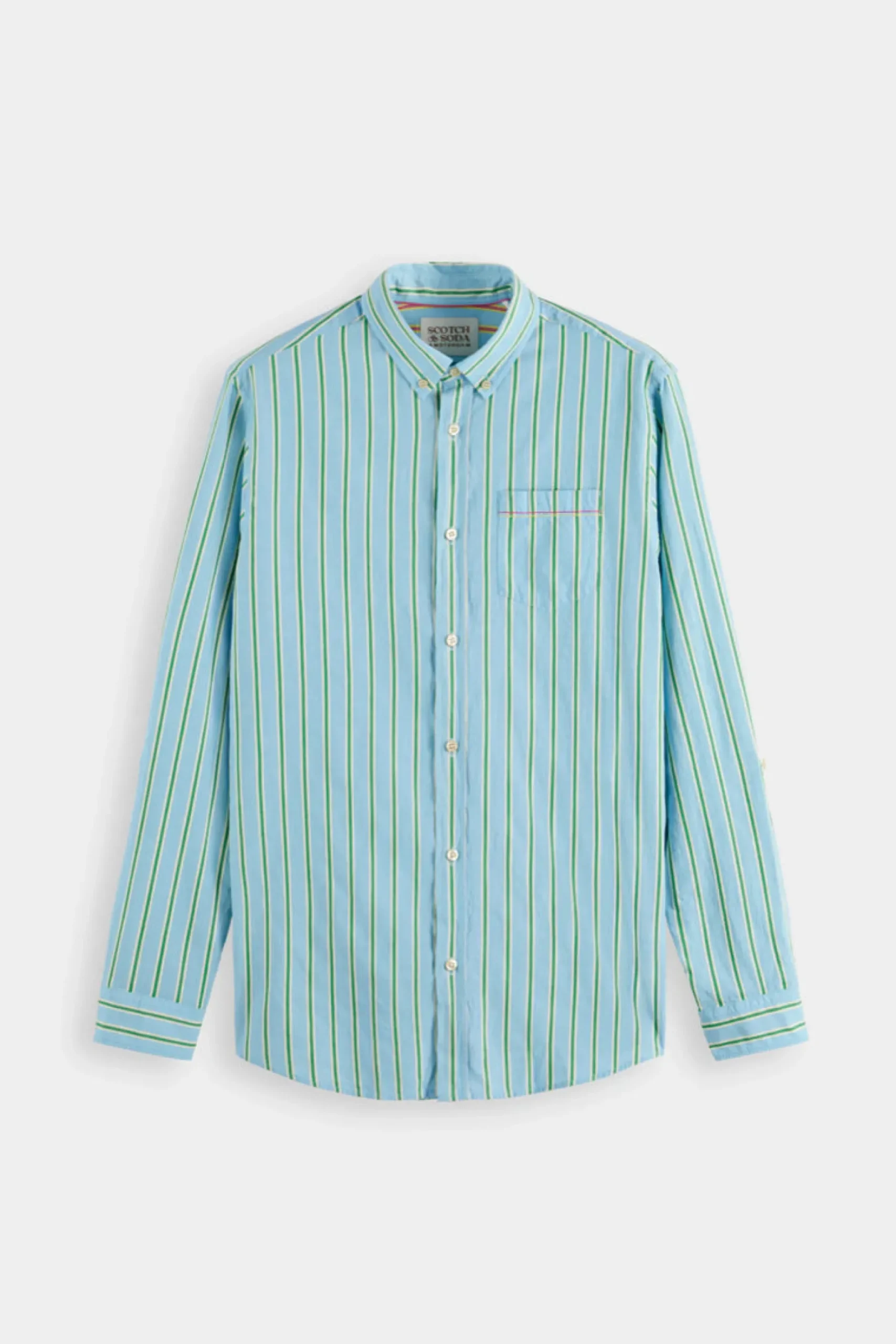 scotch__soda_dobby_stripe_0.webp Shirts-SCOTCH & SODA DOBBY STRIPE ROLL UP SHIRT BLUE