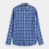Shirts-SCOTCH & SODA DOUBLE FACE SHIRT BLUE CHECK