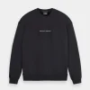 Sweaters & Knitwear-SCOTCH & SODA ESSENTIALS LOGO SWEATSHIRT BLACK