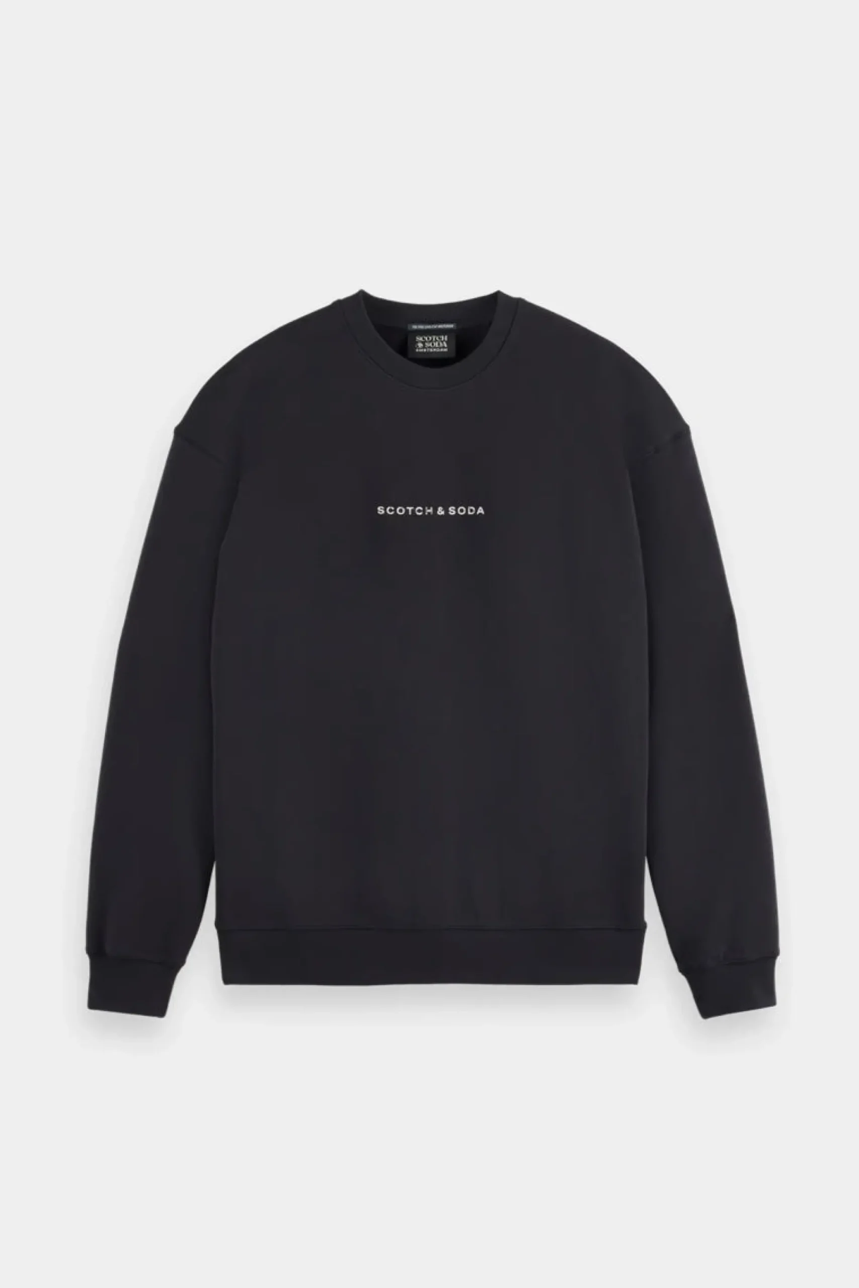 scotch__soda_essentials_l_0.webp Sweaters & Knitwear-SCOTCH & SODA ESSENTIALS LOGO SWEATSHIRT BLACK