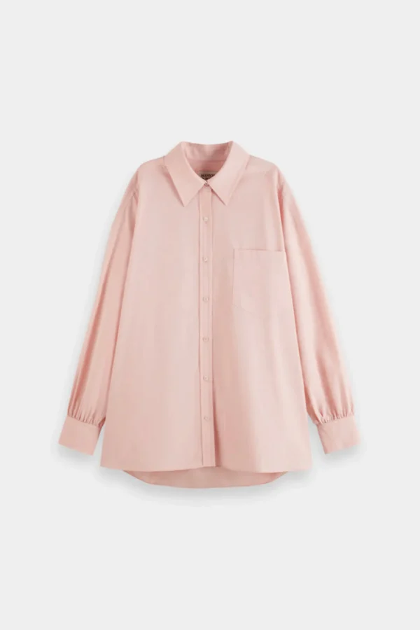 Shirts & Tops-SCOTCH & SODA GIRLFRIEND SHIRT SHIRTING PINK
