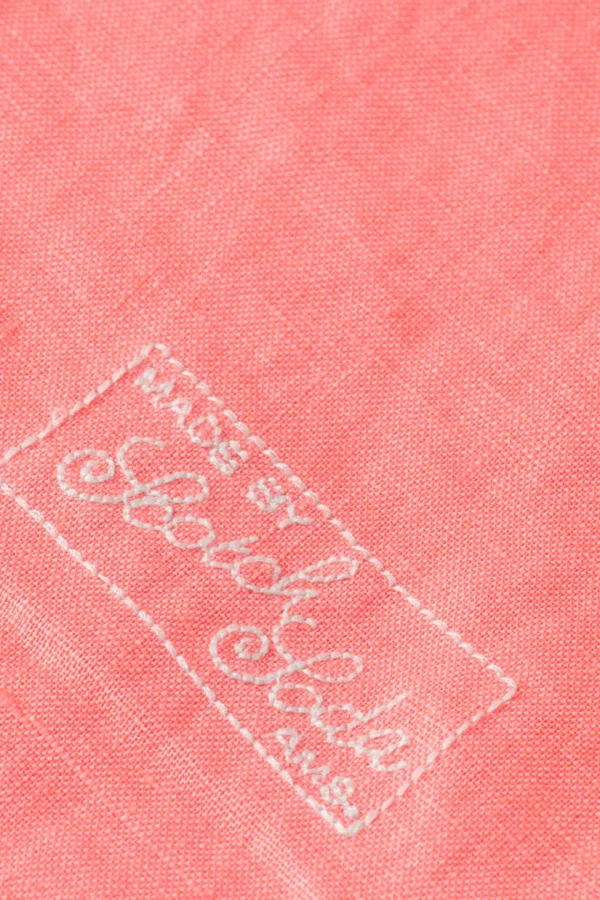 Shirts-SCOTCH & SODA LINEN ROLL UP SHIRT CORAL REEF