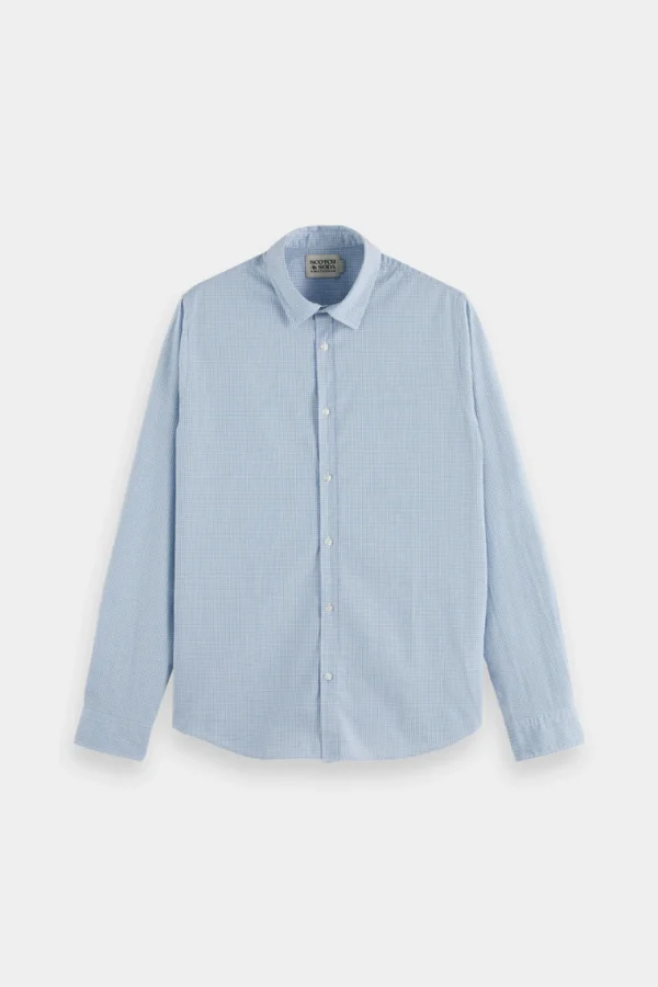 Shirts-SCOTCH & SODA POPLIN CHECK SHIRT BLUE CHECK