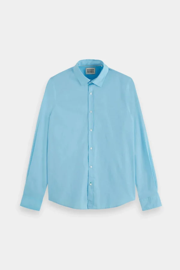 Shirts-SCOTCH & SODA POPLIN SHIRT BLUE LAGOON