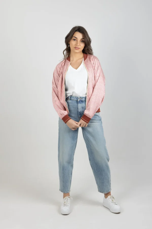 Coats & Jackets-SCOTCH & SODA PRINTED REVERSIBLE BOMBER JACKET CORAL