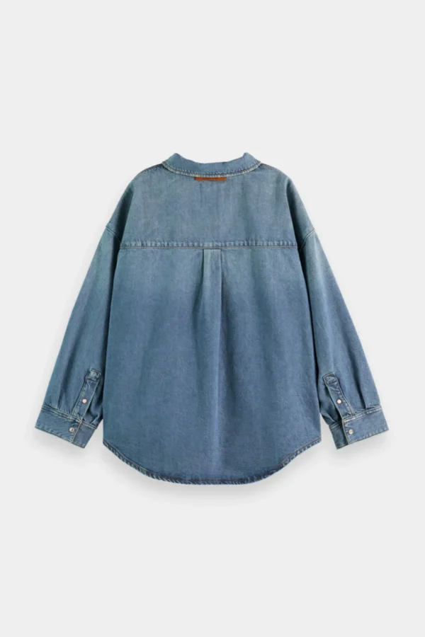 Shirts & Tops-SCOTCH & SODA VINTAGE WASHED DENIM OVERSHIRT FRISCO NIGHTS