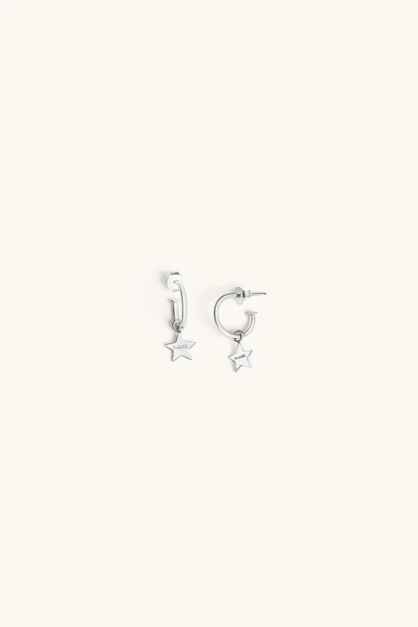 925 Sterling Silver | Jewellery-BLANK SPACE. STAR HOOP EARRINGS