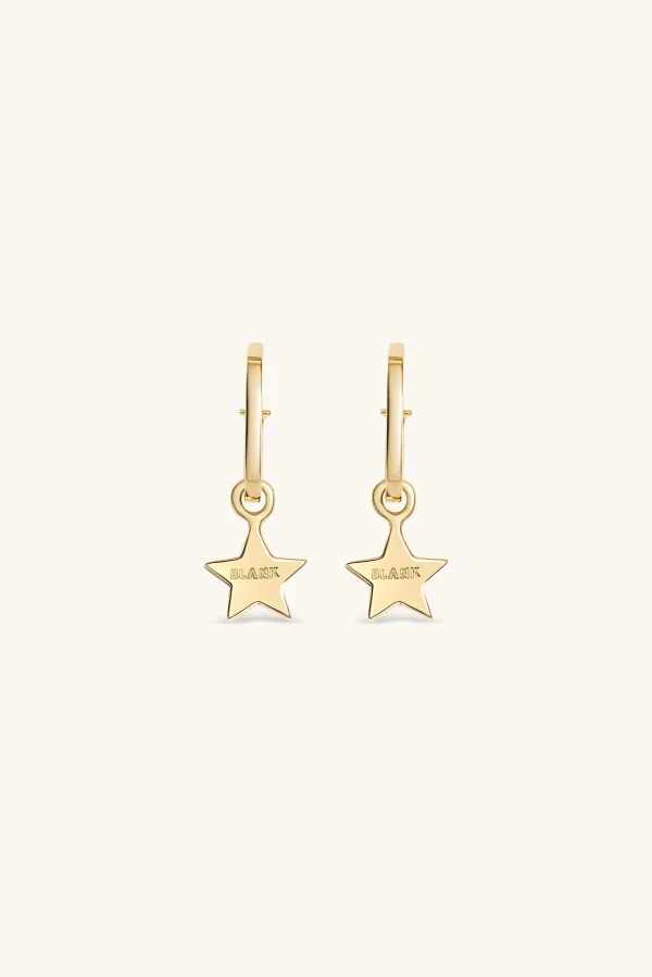 18Kt Gold Plated | Jewellery-BLANK SPACE. STAR HOOP EARRINGS 18KT GOLD
