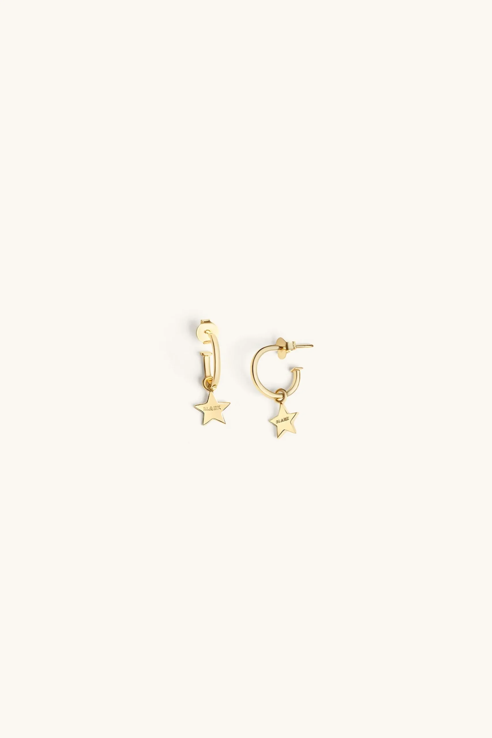 star_hoop_earrings_kt_gol_1.webp 18Kt Gold Plated | Jewellery-BLANK SPACE. STAR HOOP EARRINGS 18KT GOLD