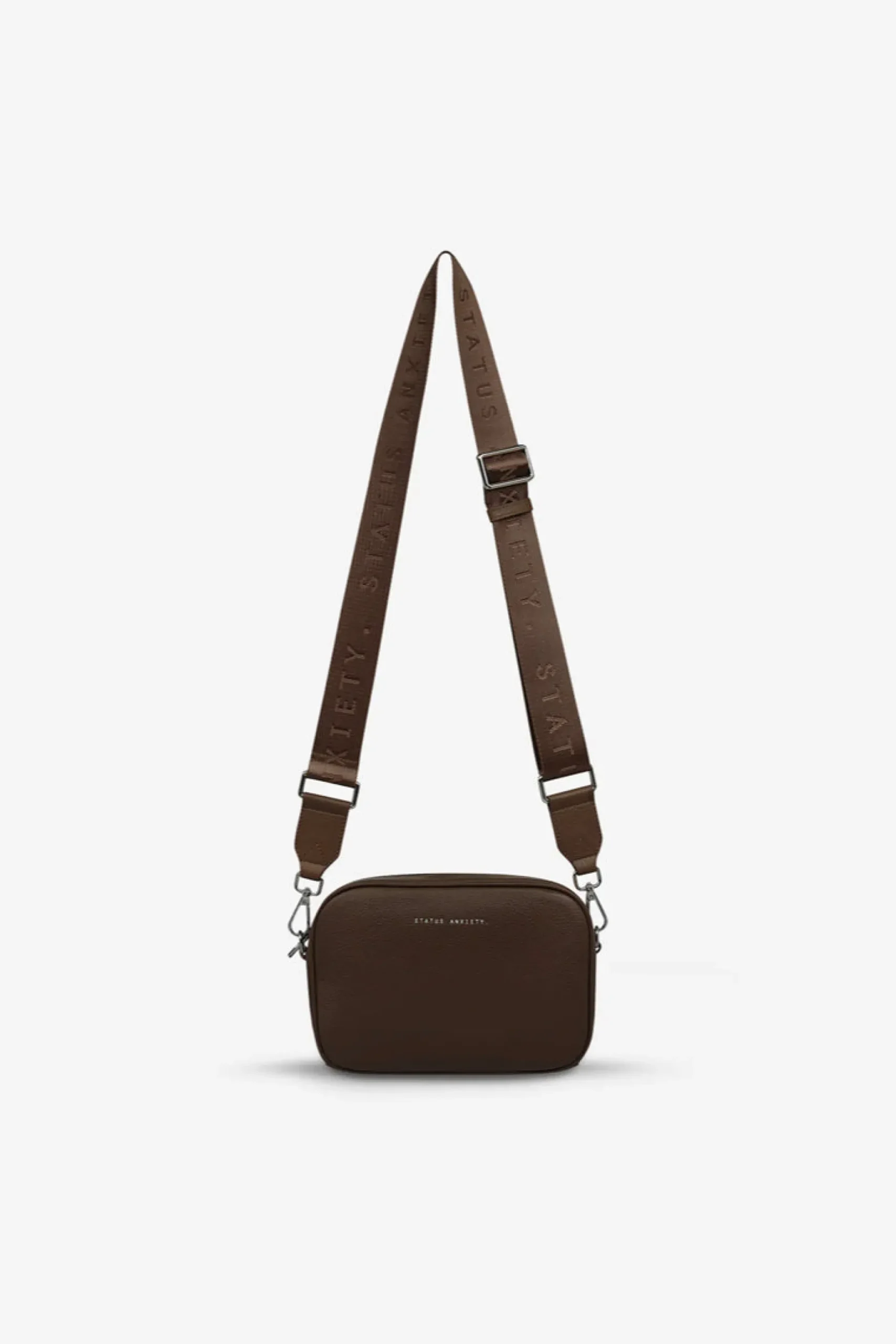 status_anxiety_plunder_wi_0-1.webp Bags & Wallets-STATUS ANXIETY. PLUNDER WITH WEBBED STRAP COCOA