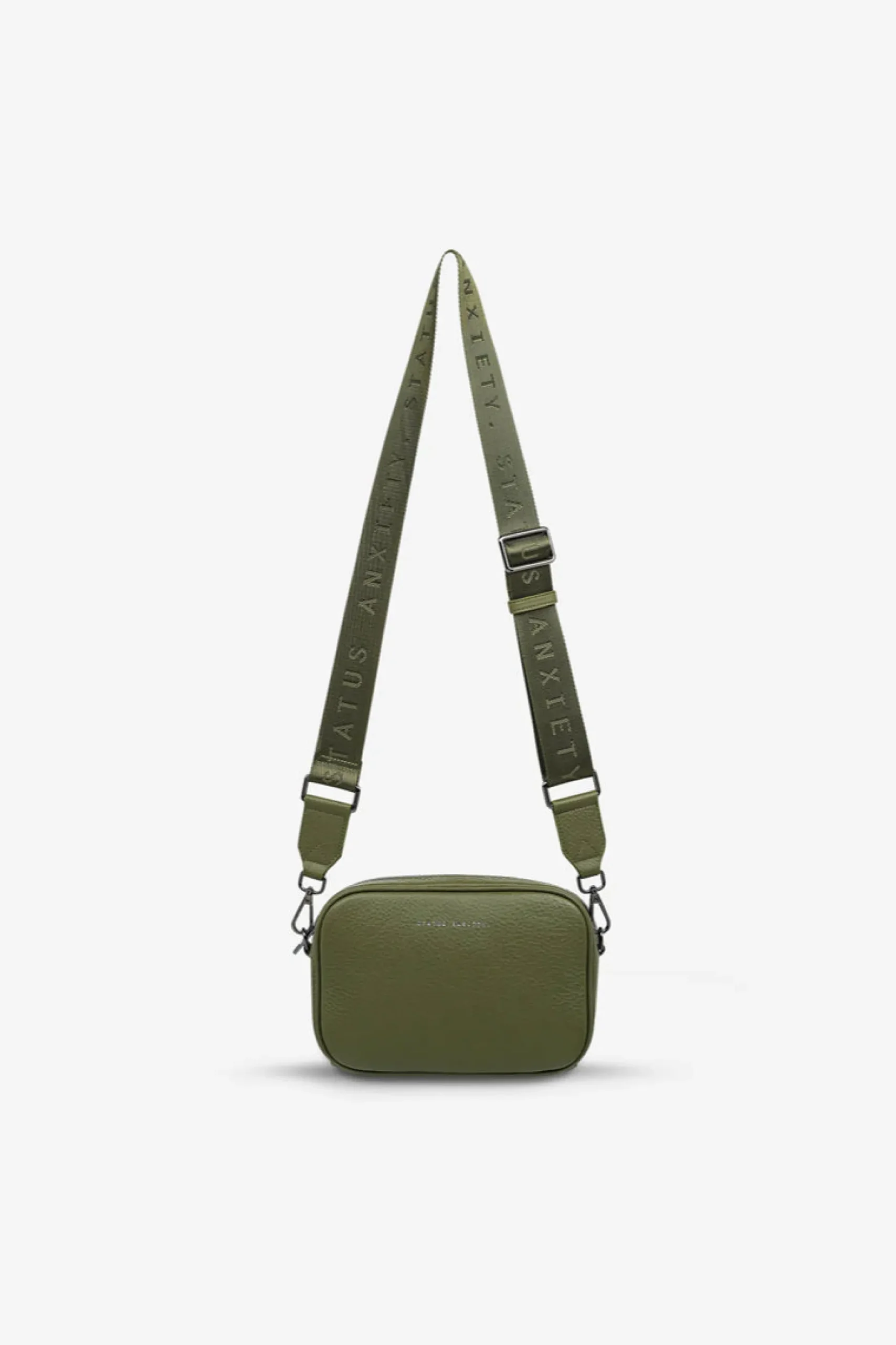 status_anxiety_plunder_wi_0-3.webp Bags & Wallets-STATUS ANXIETY. PLUNDER WITH WEBBED STRAP KHAKI