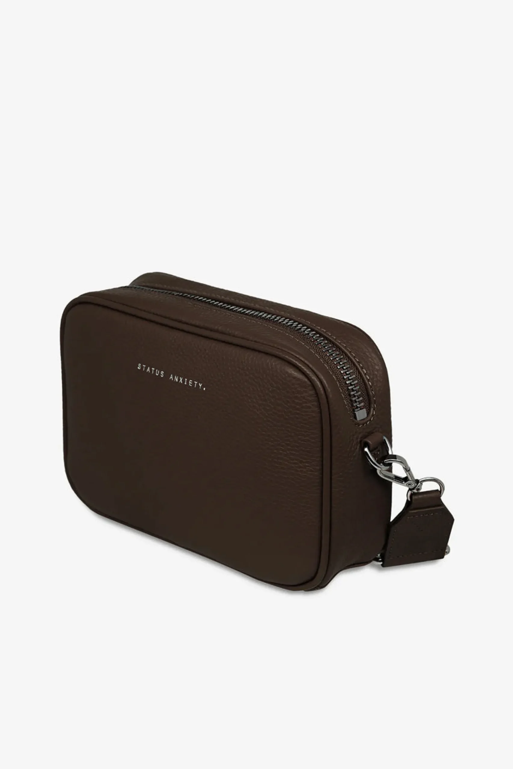 status_anxiety_plunder_wi_2-1.webp Bags & Wallets-STATUS ANXIETY. PLUNDER WITH WEBBED STRAP COCOA