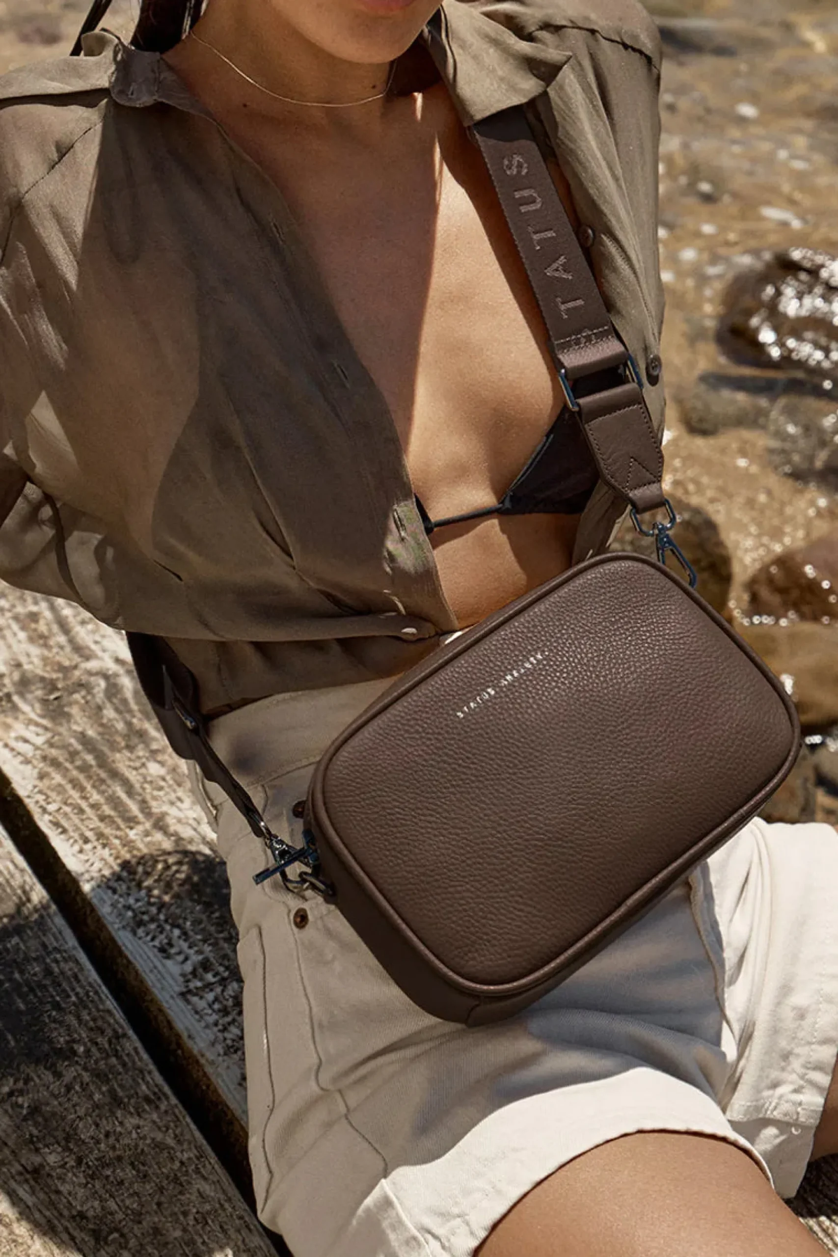 status_anxiety_plunder_wi_3-1.webp Bags & Wallets-STATUS ANXIETY. PLUNDER WITH WEBBED STRAP COCOA