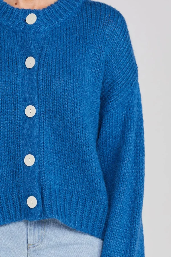 Sweaters & Knitwear-THING THING CLEO CARDIGAN COBALT
