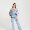 Shirts & Tops-THING THING CUT AWAY TOP TEAL CANDY