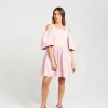 Dresses-THING THING CUT OFF DRESS CANDY FLOSS