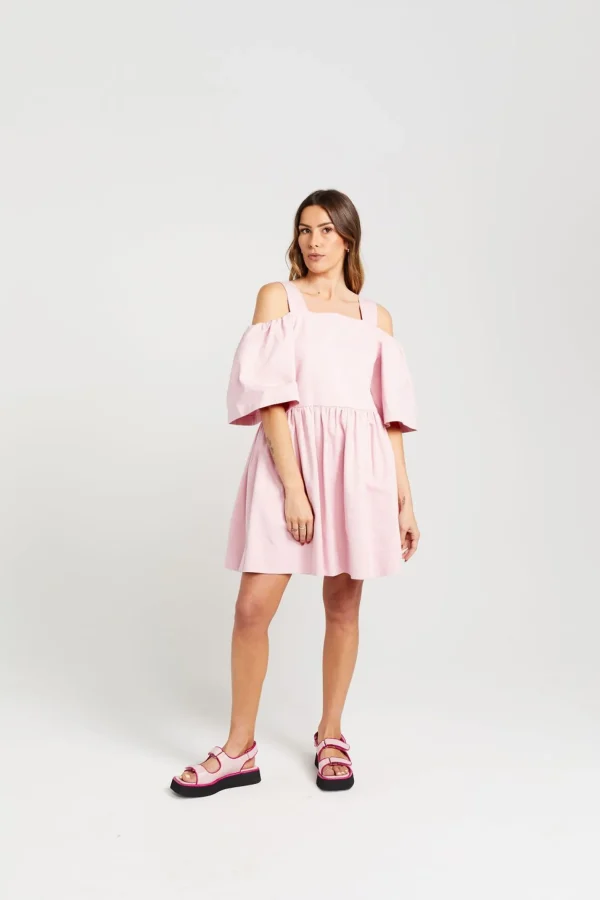 Dresses-THING THING CUT OFF DRESS CANDY FLOSS