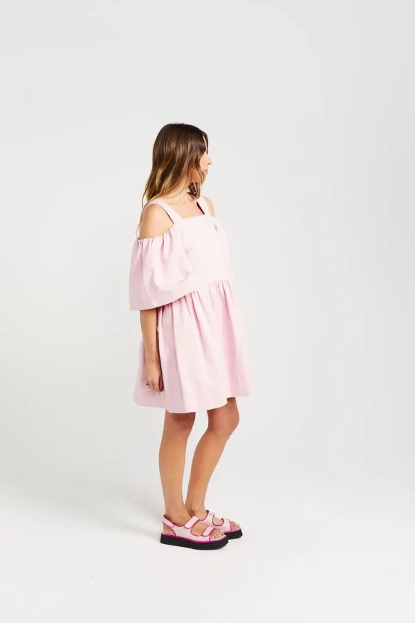 Dresses-THING THING CUT OFF DRESS CANDY FLOSS