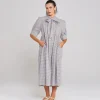 Dresses-THING THING NIGHTFALL DRESS MIDNIGHT CHECKERS