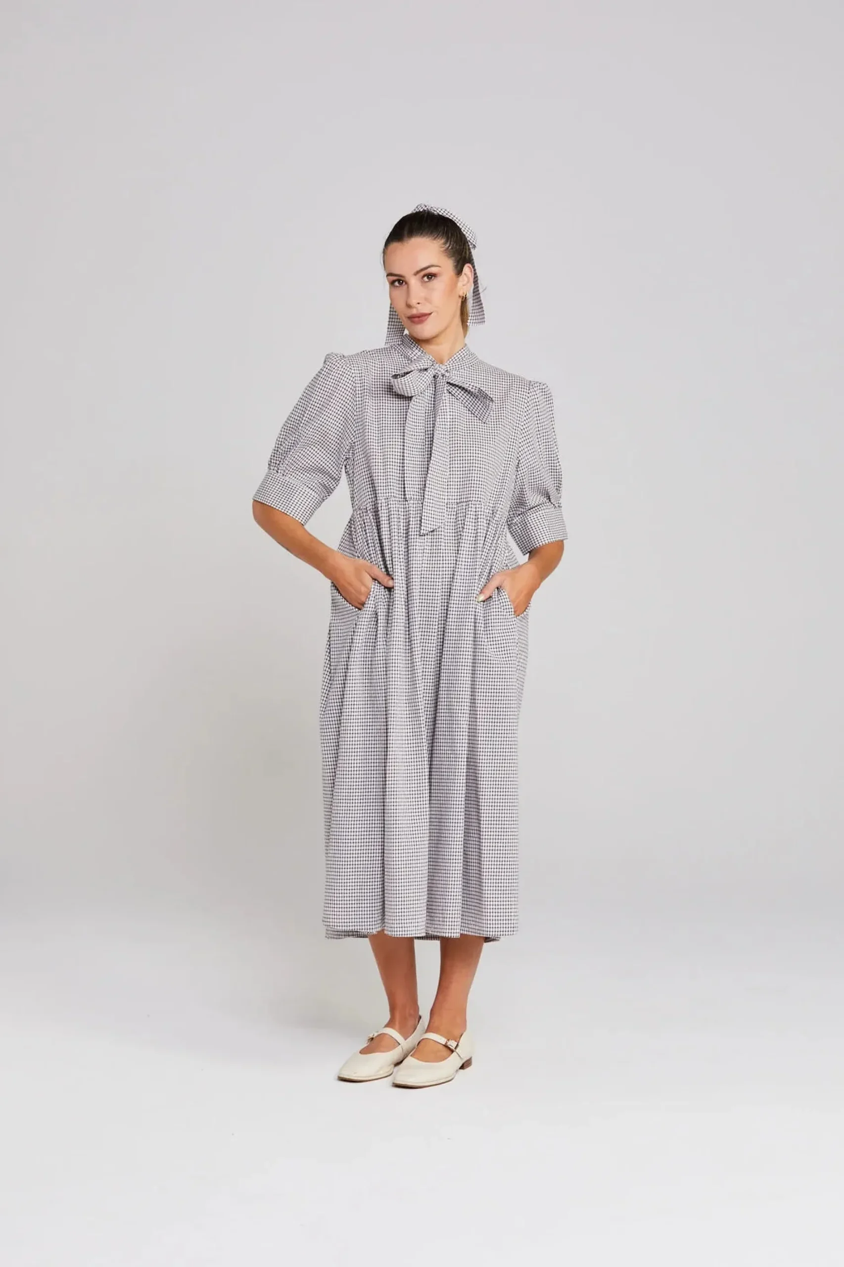 thing_thing_nightfall_dre_0.webp Dresses-THING THING NIGHTFALL DRESS MIDNIGHT CHECKERS