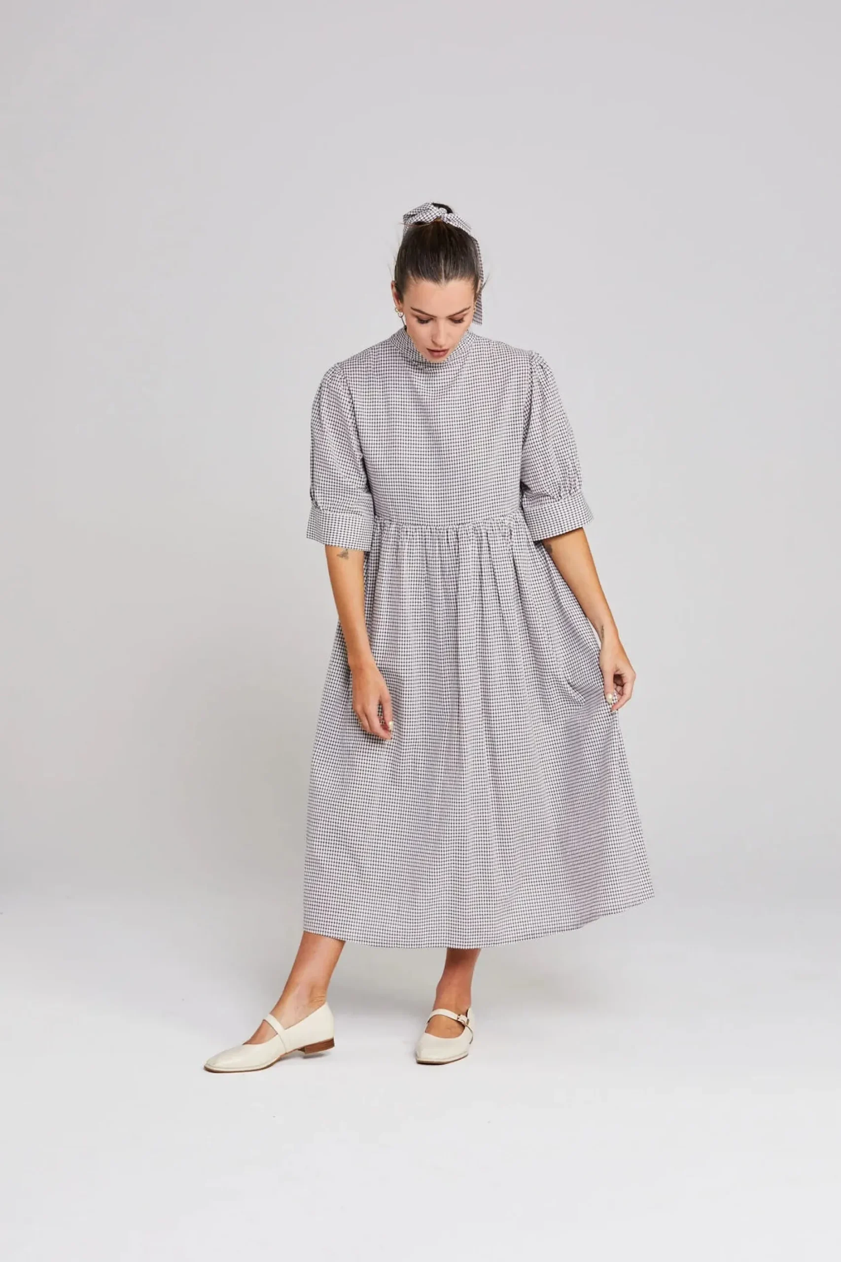 thing_thing_nightfall_dre_2.webp Dresses-THING THING NIGHTFALL DRESS MIDNIGHT CHECKERS