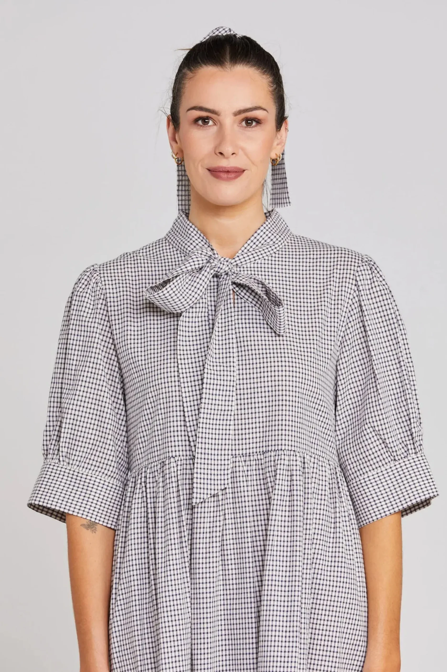 thing_thing_nightfall_dre_3.webp Dresses-THING THING NIGHTFALL DRESS MIDNIGHT CHECKERS