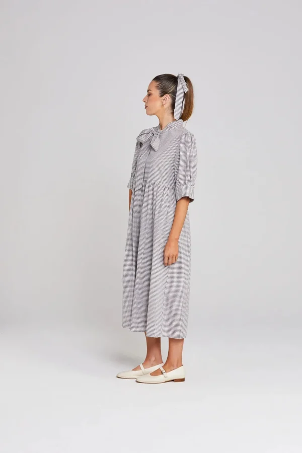 Dresses-THING THING NIGHTFALL DRESS MIDNIGHT CHECKERS