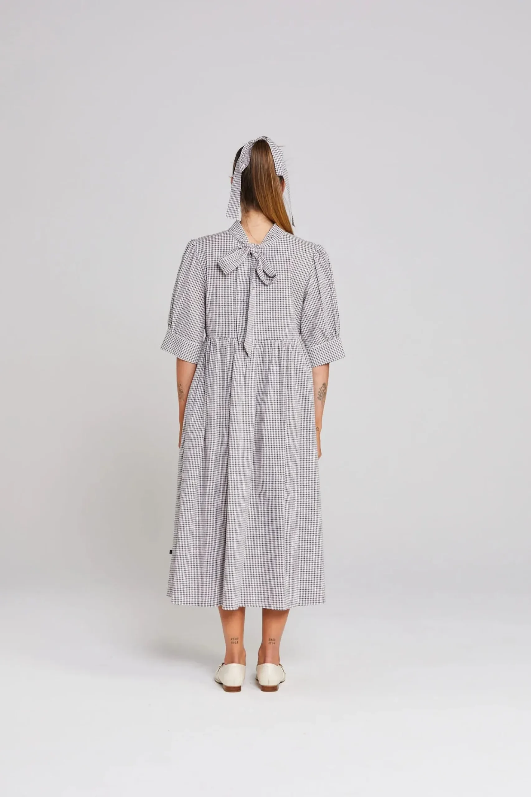 thing_thing_nightfall_dre_7.webp Dresses-THING THING NIGHTFALL DRESS MIDNIGHT CHECKERS