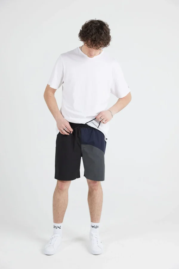 Shorts-THING THING WAVY BEACH SHORT - BLACK/CHARCOAL/NAVY