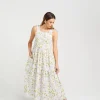 Dresses-THING THING ZIGGY-ZAG DRESS PAINTED GARDEN
