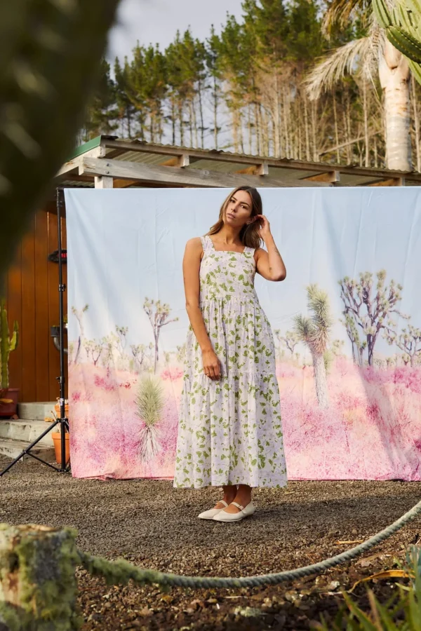 Dresses-THING THING ZIGGY-ZAG DRESS PAINTED GARDEN