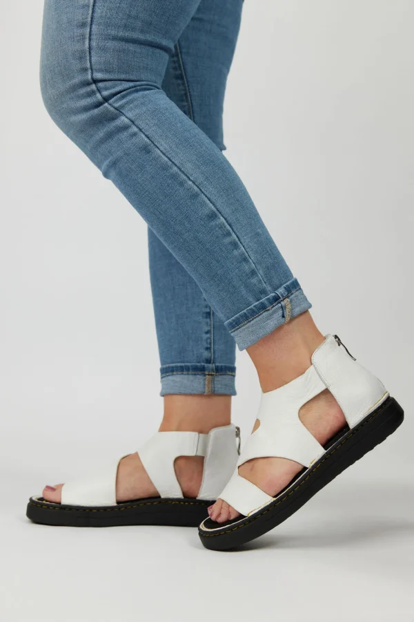 Footwear-TOP END ADUSA SANDAL WHITE LEATHER