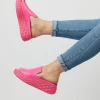 Footwear-TOP END ROSABEL SLIDE - BRIGHT PINK LEATHER