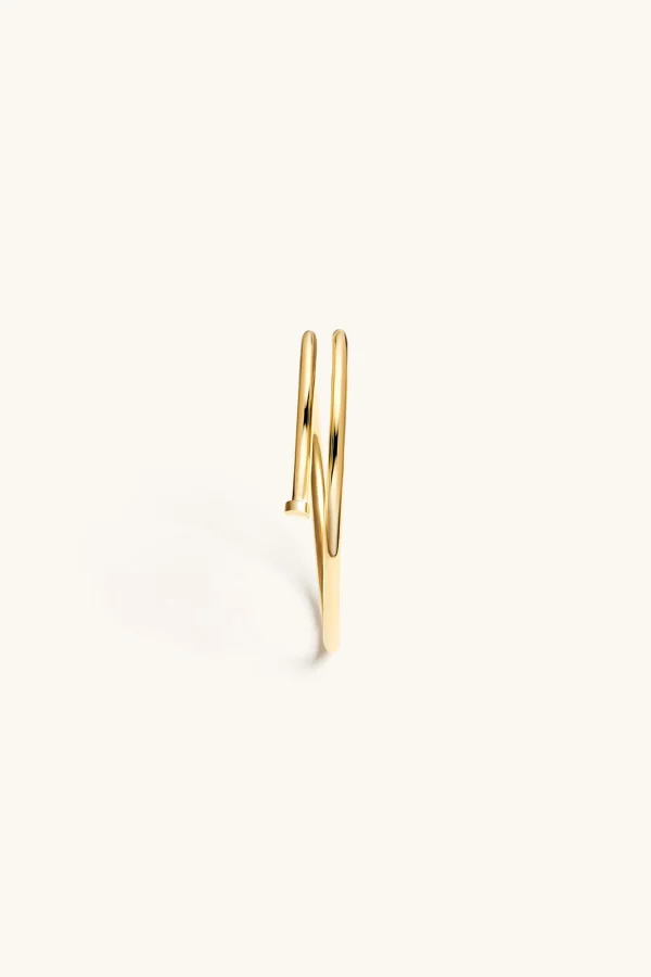 18Kt Gold Plated | Jewellery-BLANK SPACE. TWISTED NAIL BANGLE 18KT GOLD
