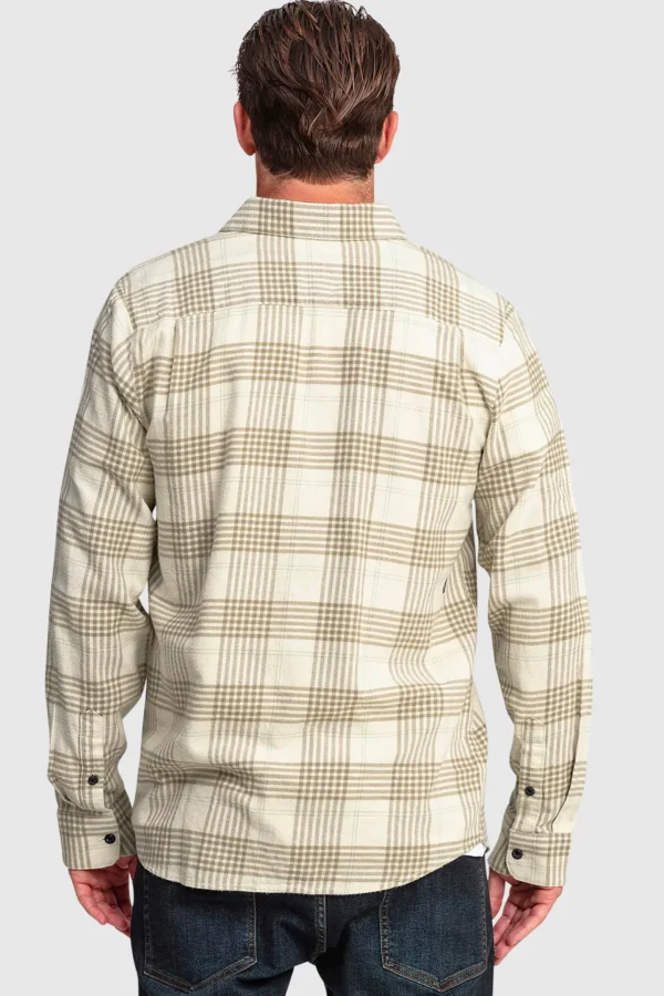 Shirts-VOLCOM CADEN LONG SLEEVE SHIRT - DIRTY WHITE