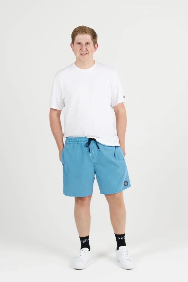 Shorts-VOLCOM CENTER TRUNK 17 BLUE DRIFT