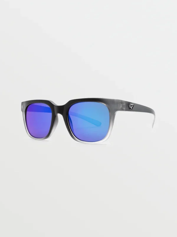 Sunglasses | Sunglasses-VOLCOM EYEWEAR MORPH SUNGLASSES MATTE CLEAR/ GRY BLUE MIRROR