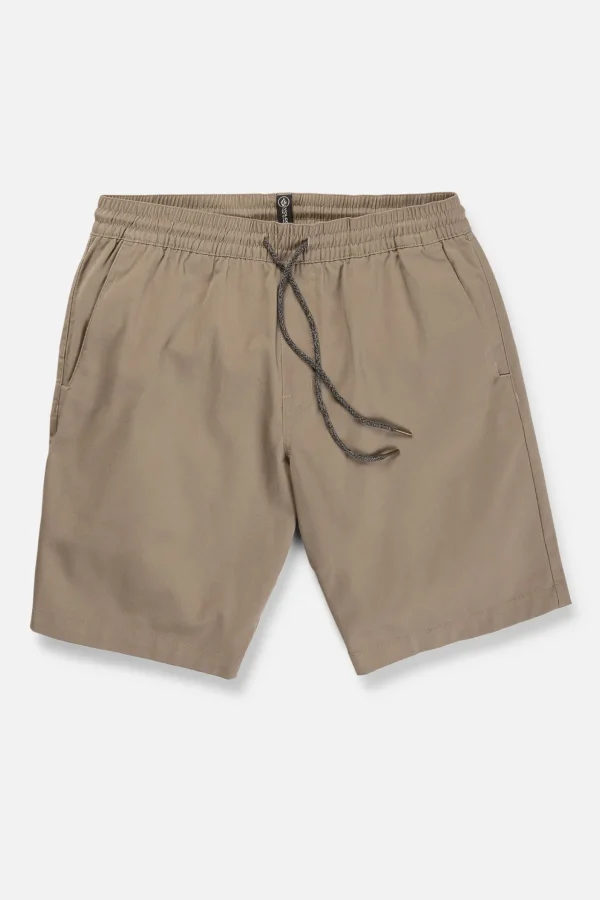 Shorts-VOLCOM FRICKEN ELASTIC WAIST SHORT - KHAKI